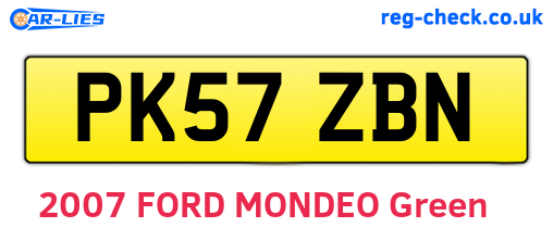 PK57ZBN are the vehicle registration plates.