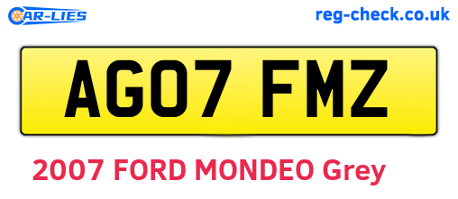 AG07FMZ are the vehicle registration plates.