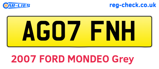 AG07FNH are the vehicle registration plates.