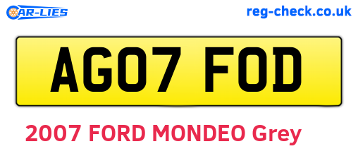 AG07FOD are the vehicle registration plates.