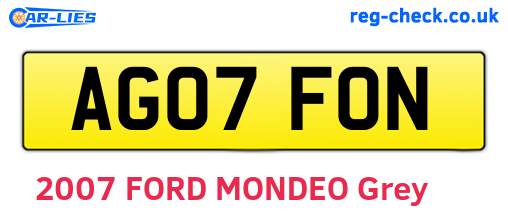 AG07FON are the vehicle registration plates.