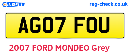AG07FOU are the vehicle registration plates.