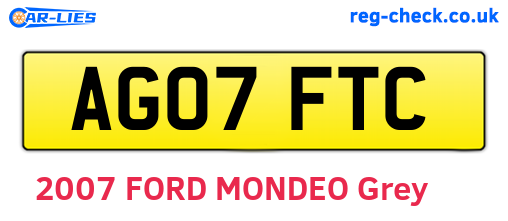 AG07FTC are the vehicle registration plates.