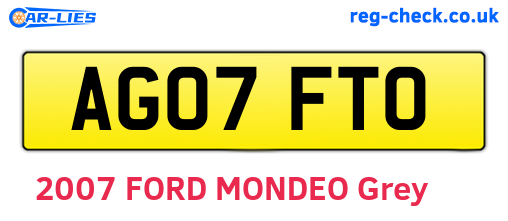 AG07FTO are the vehicle registration plates.