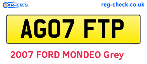 AG07FTP are the vehicle registration plates.
