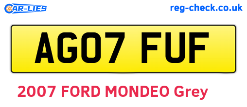 AG07FUF are the vehicle registration plates.