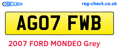 AG07FWB are the vehicle registration plates.