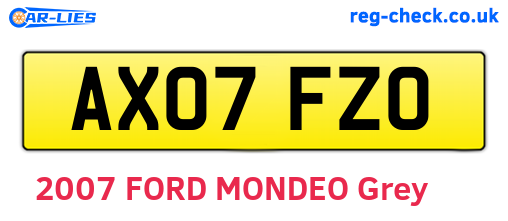 AX07FZO are the vehicle registration plates.