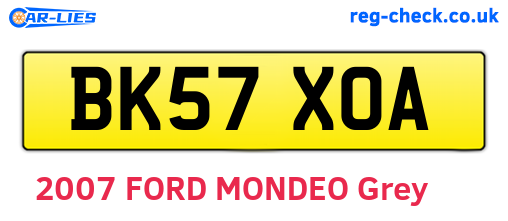 BK57XOA are the vehicle registration plates.