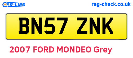 BN57ZNK are the vehicle registration plates.