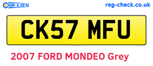 CK57MFU are the vehicle registration plates.