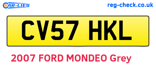 CV57HKL are the vehicle registration plates.