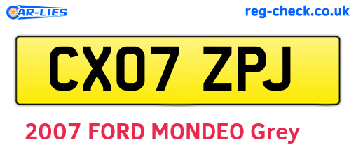 CX07ZPJ are the vehicle registration plates.