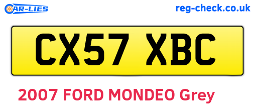 CX57XBC are the vehicle registration plates.