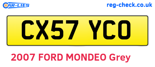 CX57YCO are the vehicle registration plates.