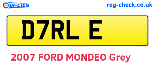 D7RLE are the vehicle registration plates.