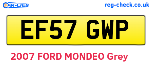 EF57GWP are the vehicle registration plates.