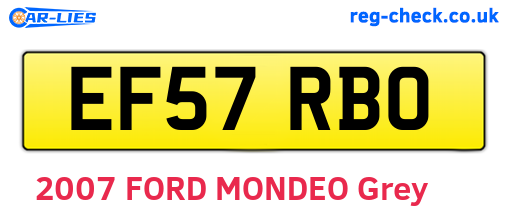 EF57RBO are the vehicle registration plates.