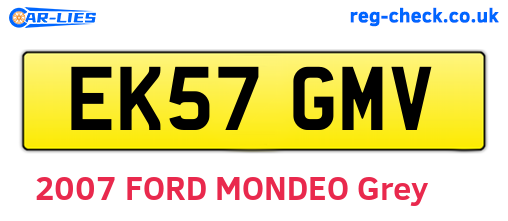 EK57GMV are the vehicle registration plates.