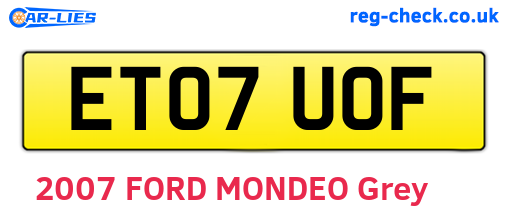 ET07UOF are the vehicle registration plates.