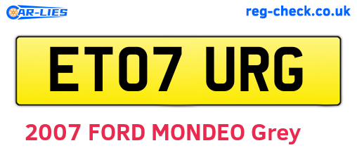 ET07URG are the vehicle registration plates.