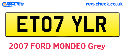 ET07YLR are the vehicle registration plates.