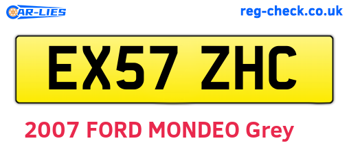EX57ZHC are the vehicle registration plates.