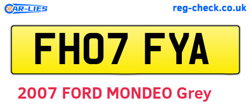 FH07FYA are the vehicle registration plates.