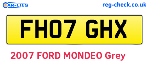 FH07GHX are the vehicle registration plates.