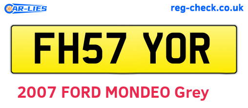 FH57YOR are the vehicle registration plates.