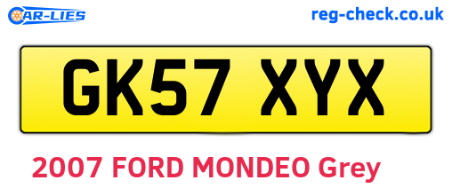 GK57XYX are the vehicle registration plates.