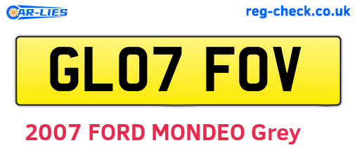 GL07FOV are the vehicle registration plates.