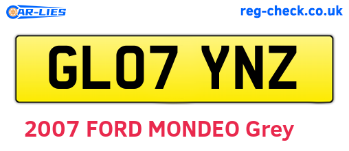 GL07YNZ are the vehicle registration plates.
