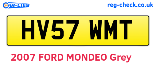 HV57WMT are the vehicle registration plates.
