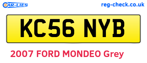 KC56NYB are the vehicle registration plates.