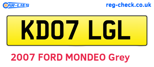 KD07LGL are the vehicle registration plates.
