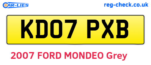 KD07PXB are the vehicle registration plates.