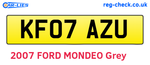 KF07AZU are the vehicle registration plates.
