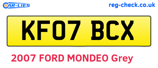 KF07BCX are the vehicle registration plates.