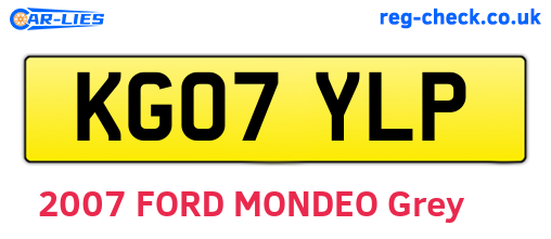 KG07YLP are the vehicle registration plates.