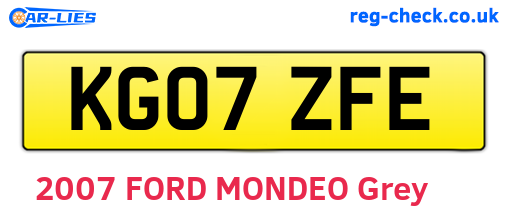 KG07ZFE are the vehicle registration plates.