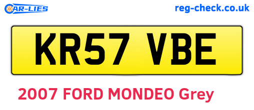 KR57VBE are the vehicle registration plates.