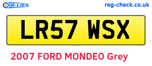 LR57WSX are the vehicle registration plates.