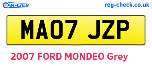 MA07JZP are the vehicle registration plates.