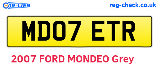 MD07ETR are the vehicle registration plates.