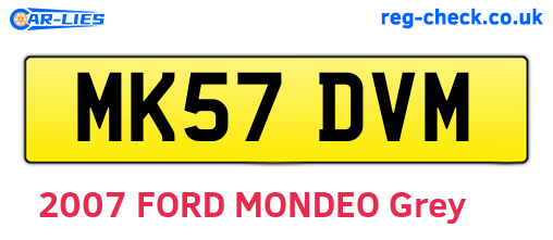 MK57DVM are the vehicle registration plates.