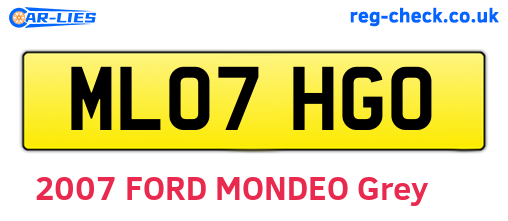 ML07HGO are the vehicle registration plates.