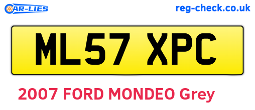 ML57XPC are the vehicle registration plates.