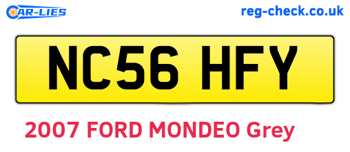 NC56HFY are the vehicle registration plates.