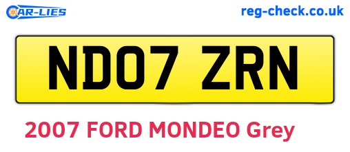 ND07ZRN are the vehicle registration plates.
